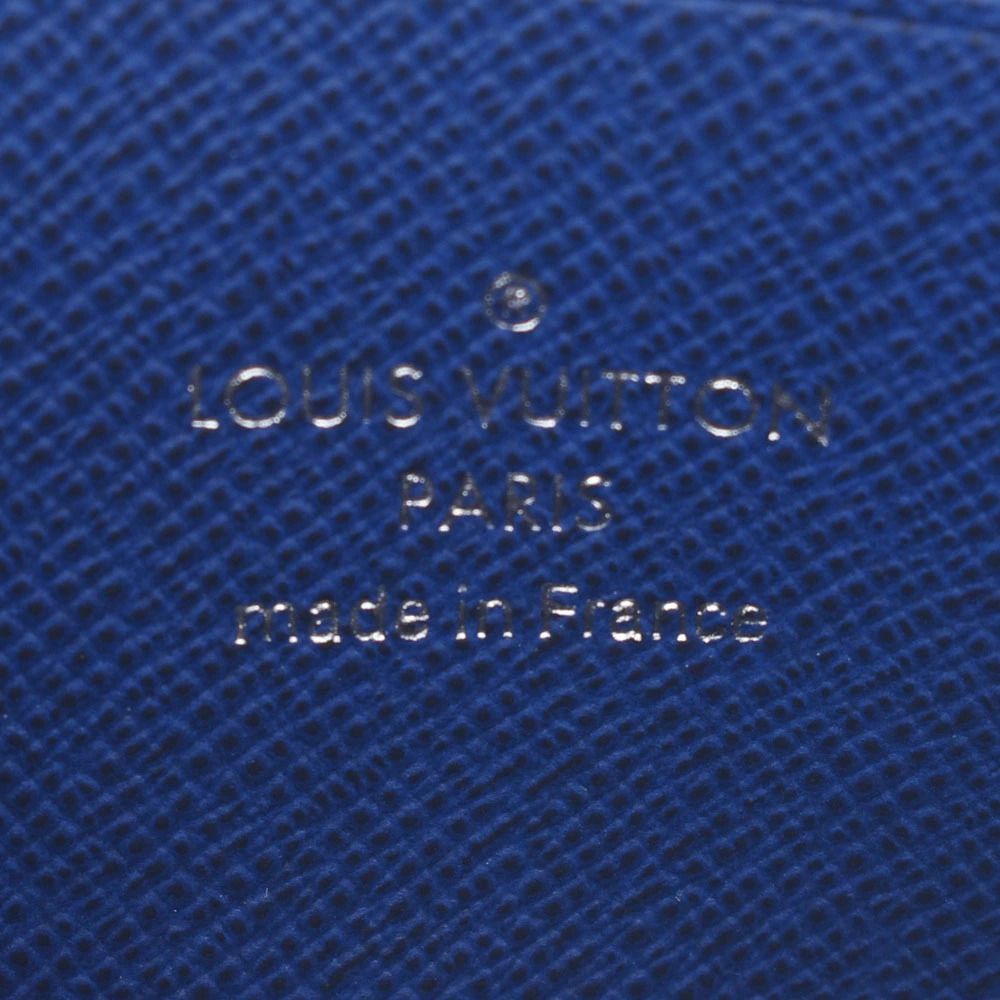 LOUIS VUITTON Taiga Rama Pochette Discovery Cobalt Blue Leather Clutch Bag - Picture 10 of 11